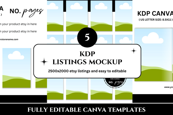 5 Etsy Listings Mockup Bundle