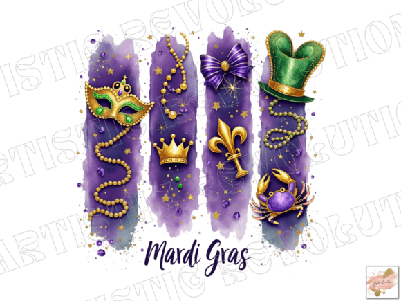 Brushstroke Mardi Gras PNG: Design Assets Reimagined