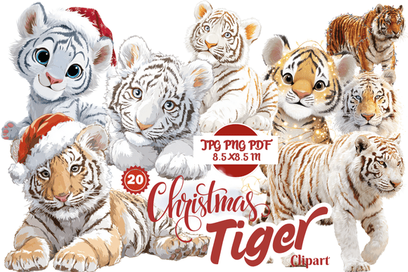 Christmas Tiger Clipart: A Versatile Addition to Your Creative Projects