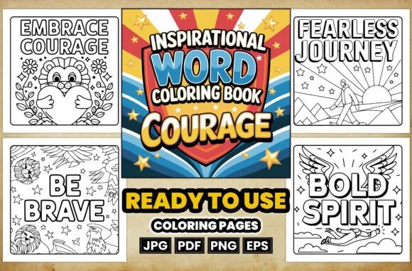 Courage Inspirational Word Coloring Book