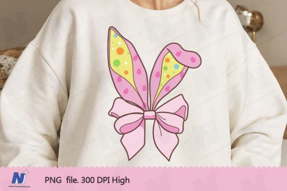 Easter Bunny Ears with Bow – Handcrafted Clip Art for Creative Projects