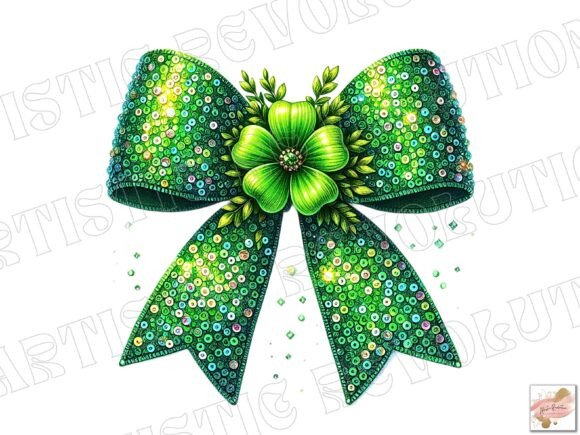Glitter Coquette St Patrick's Day PNG