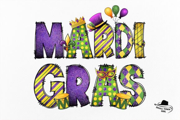 Glitter Mardi Gras Queen Sublimation PNG