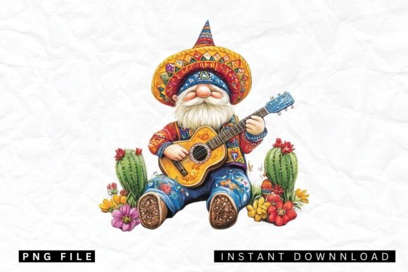 Hippie Gnome PNG Sublimation Watercolor Assets