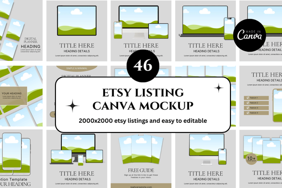 Make Your Etsy Shop Stand Out with the 46 Etsy Canva Mockup Bundle