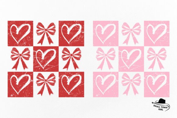 Retro Checkered Valentine Heart Coquette