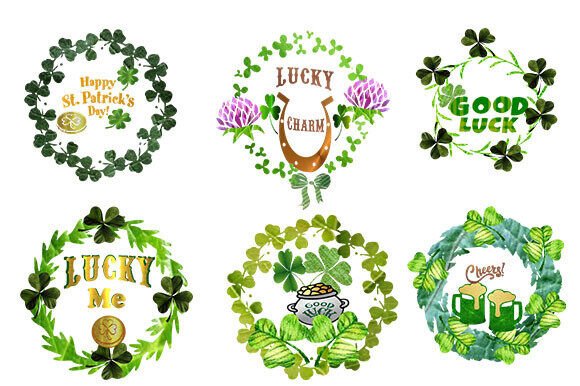 St. Patrick’s Day Set 4 6 Clover Wreaths: A Versatile Design Resource for Creative Projects