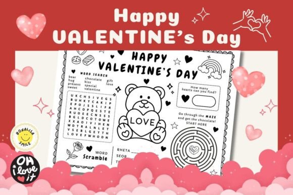 Valentine Coloring Pages Worksheet Game